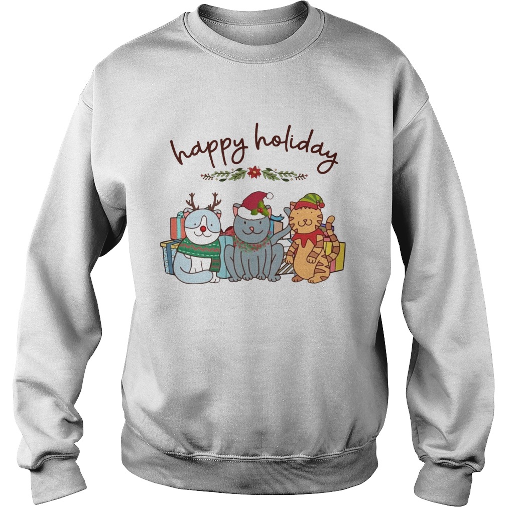 Happy Holliday Cats Christmas Sweatshirt