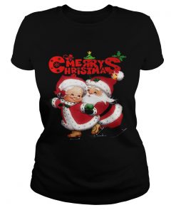 Happy christmas Cute Mrs Claus and Mr Claus  Classic Ladies