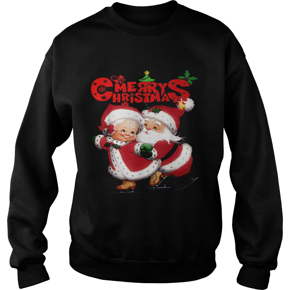 Happy christmas Cute Mrs Claus and Mr Claus Sweatshirt