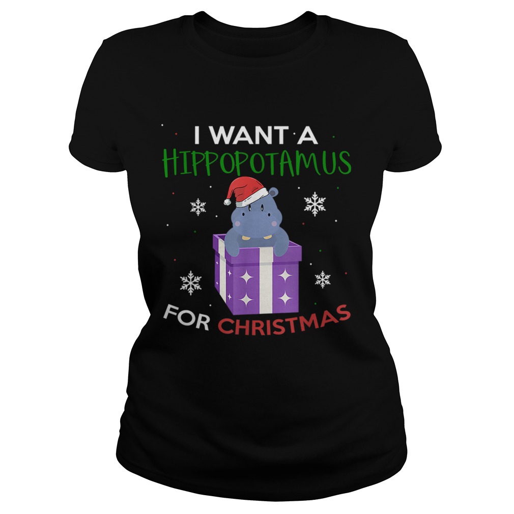 Hippopotamus For Christmas Classic Ladies