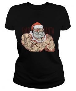 Hipster Rock Santa Claus Tattoo Christmas  Classic Ladies