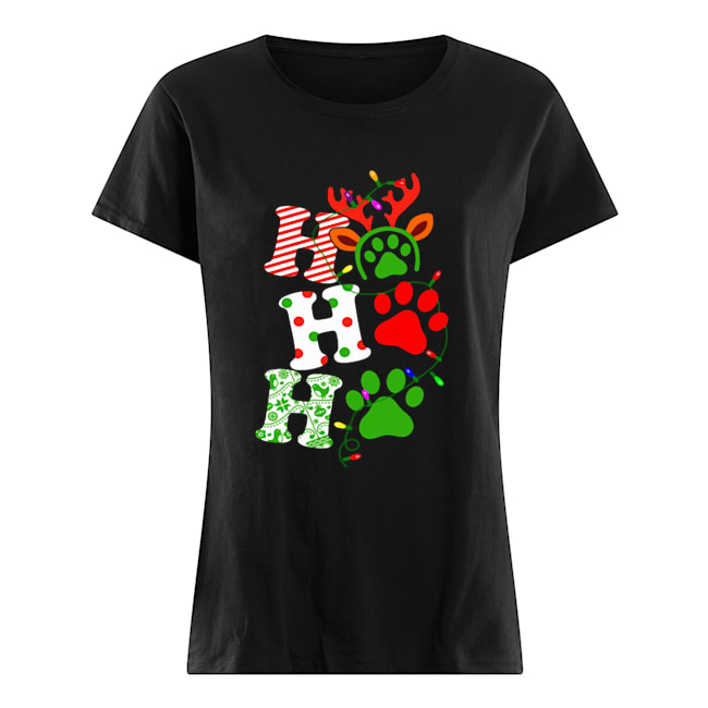 Ho Ho Ho Dog Paw Christmas Classic Women's T-shirt