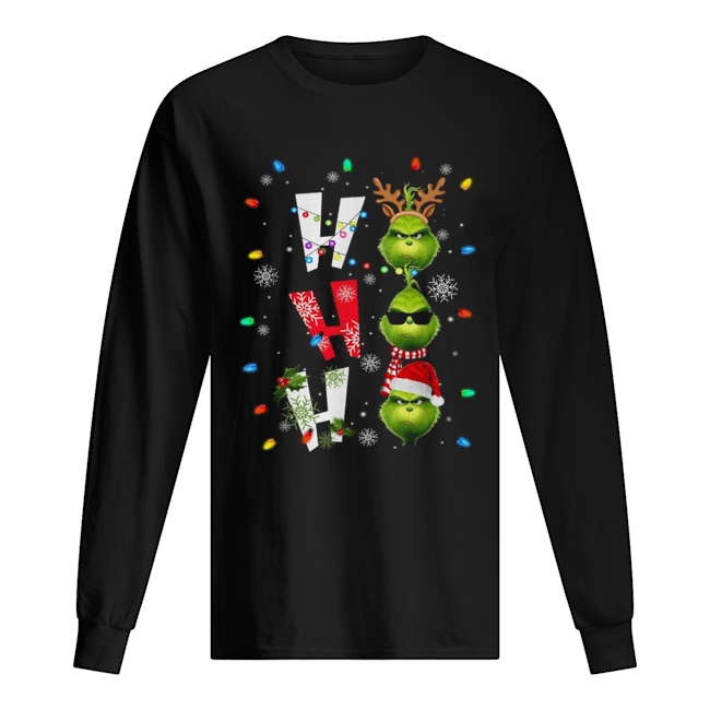 Ho Ho Ho Merry The Grinch Christmas Long Sleeved T-shirt 