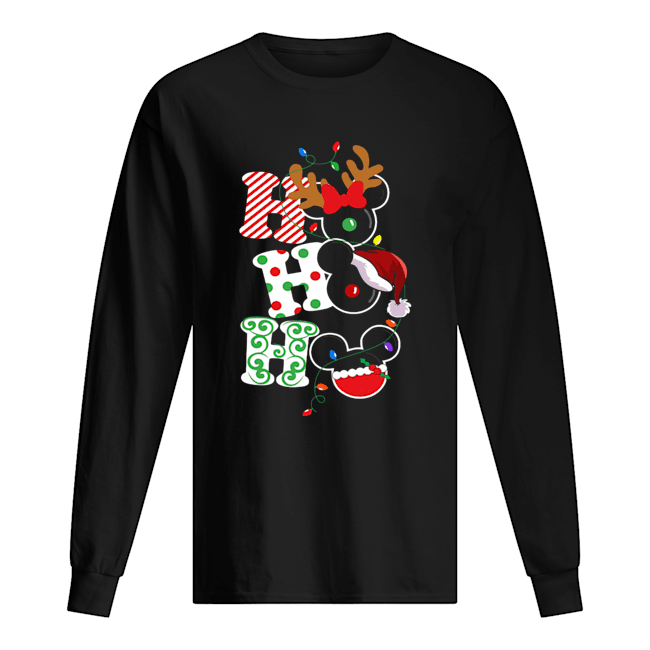 Ho Ho Ho Mickey Mouse Christmas Long Sleeved T-shirt 