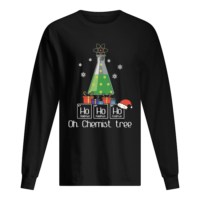 Ho Ho Ho Oh Chemist Tree Christmas Long Sleeved T-shirt 