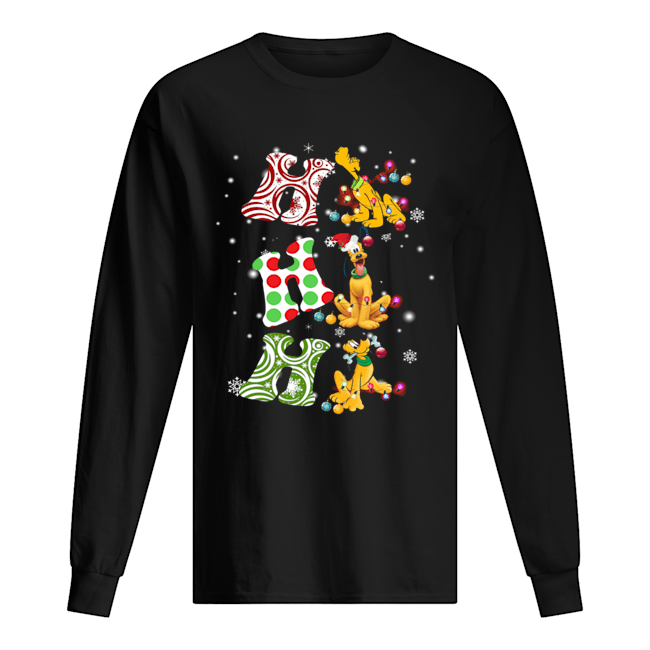 Ho Ho Ho Santa Goofy Christmas Long Sleeved T-shirt 