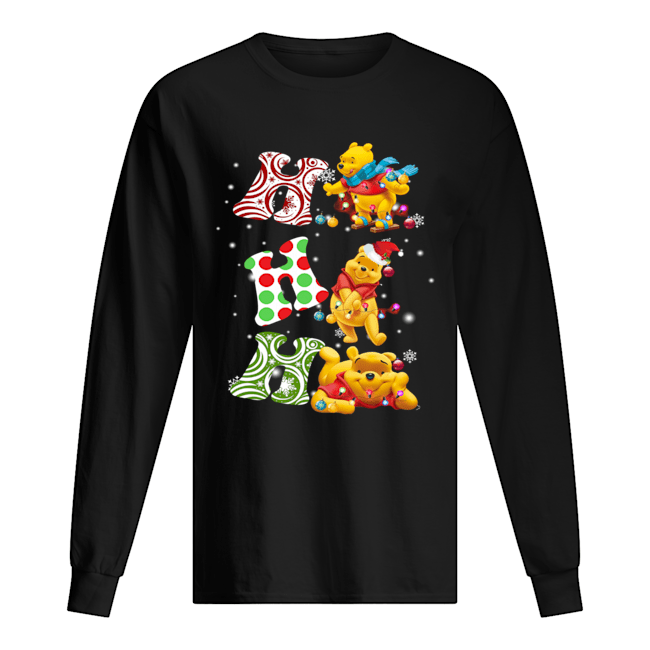 Ho Ho Ho Santa Pooh Christmas Long Sleeved T-shirt 