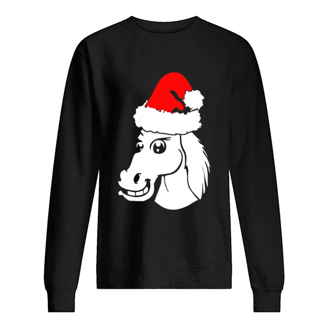 Horse Christmas Santa Hat Unisex Sweatshirt