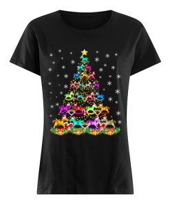 Horse Christmas Tree Candy Cane Gift  Classic Women's T-shirt