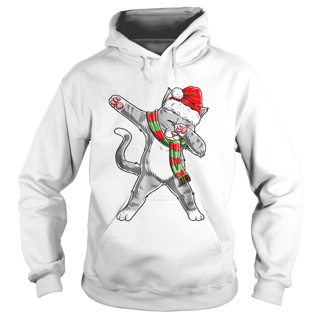 Hot Dabbing Cat Santa Christmas Kids Boys Girls Gifts Hoodie