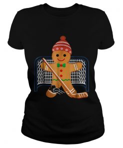 Hot Hockey Goalie Funny Christmas Gingerbread Man Goalie  Classic Ladies