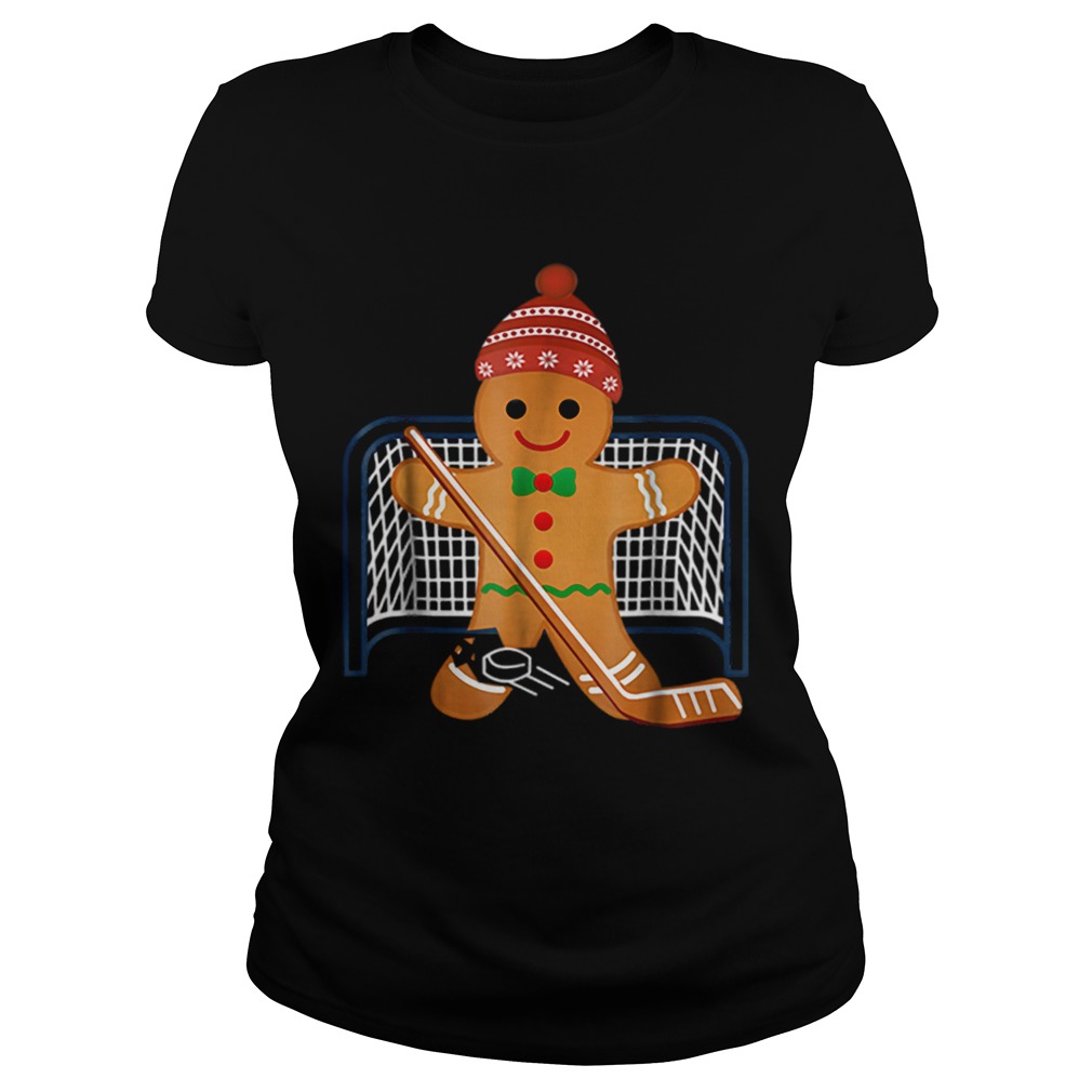 Hot Hockey Goalie Funny Christmas Gingerbread Man Goalie Classic Ladies