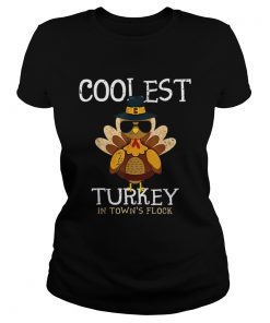 Hot Kids Coolest Turkey In The Towns Flock Thanksgiving boys  Classic Ladies