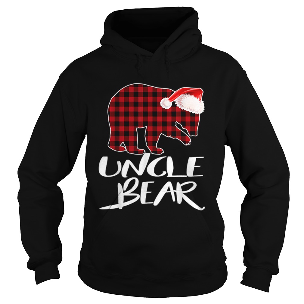 Hot Uncle BEAR Red Plaid Christmas Pajama Matching Family Gift Hoodie