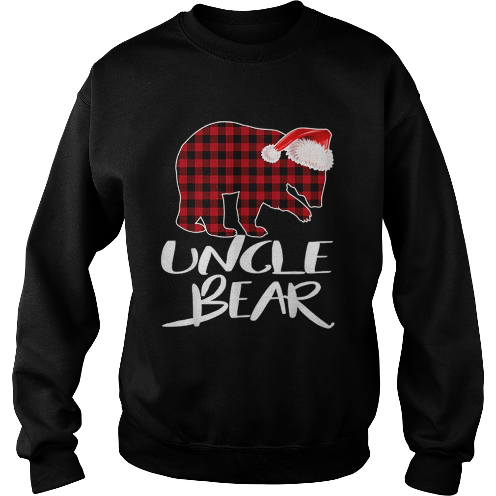 Hot Uncle BEAR Red Plaid Christmas Pajama Matching Family Gift Sweatshirt