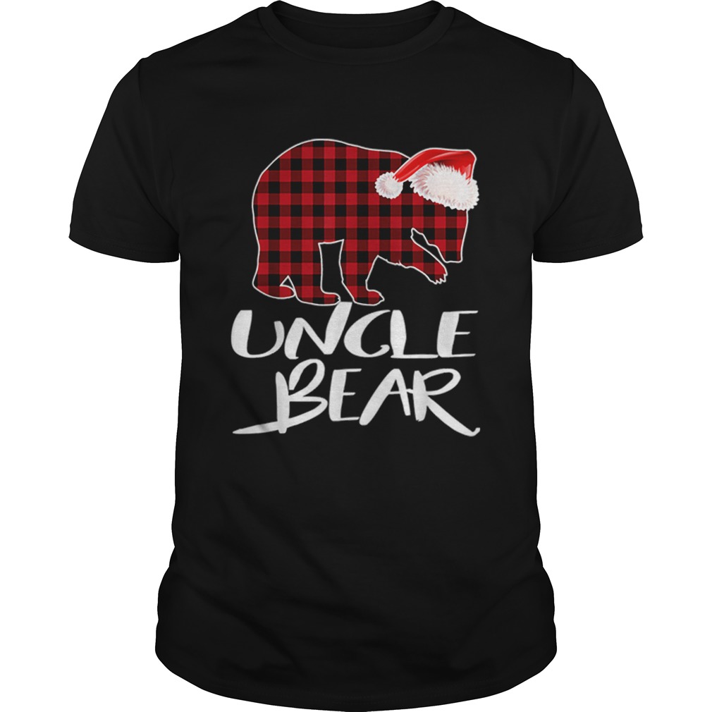 Hot Uncle BEAR Red Plaid Christmas Pajama Matching Family Gift shirt