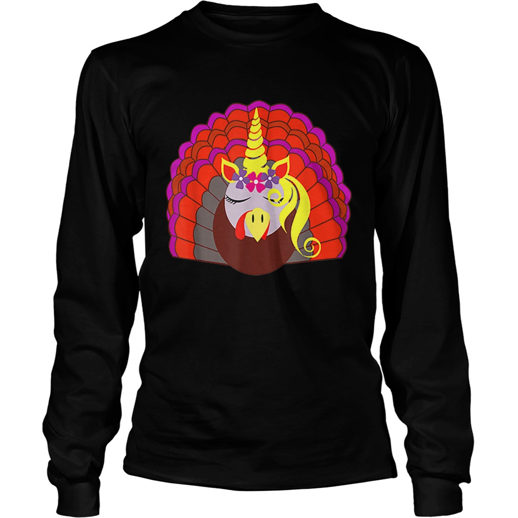 Hot Unicorn Turkey Thanksgiving Funny LongSleeve