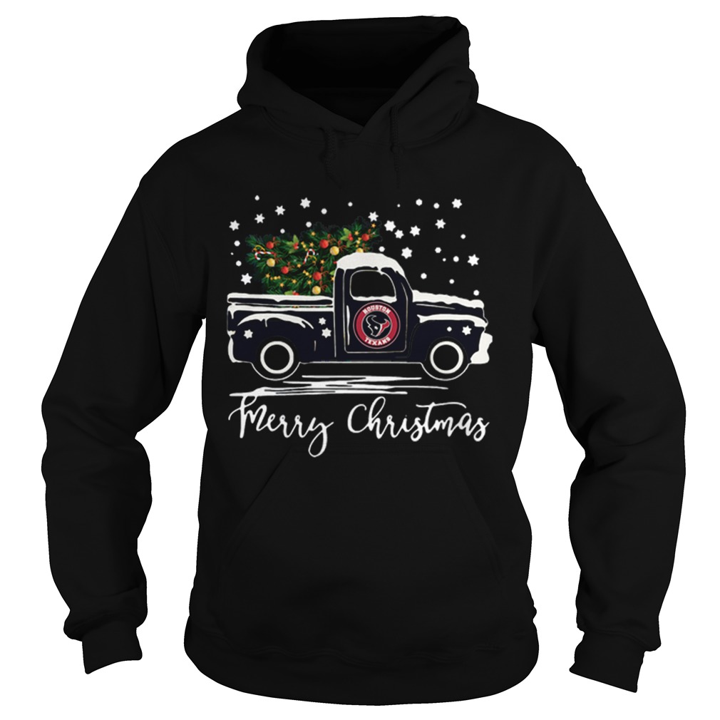 Houston Texans pickup truck Merry Christmas Hoodie