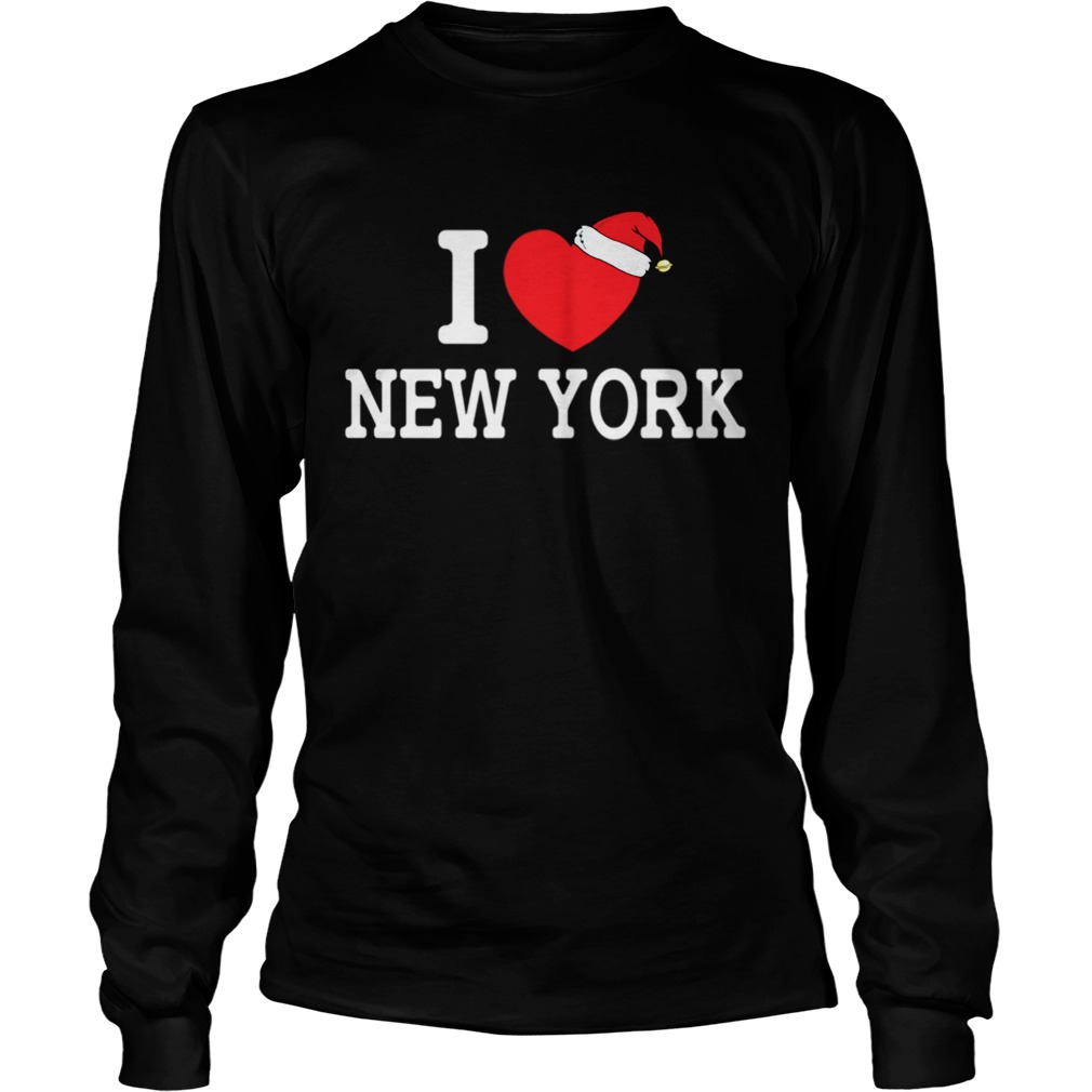 I Heart New York Christmas Santa Hat New York Strong Love LongSleeve