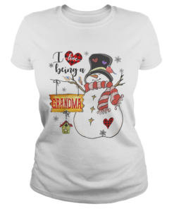 I Love Being A Grandma Snowman Family Christmas Gifts Raglan Baseball  Classic Ladies