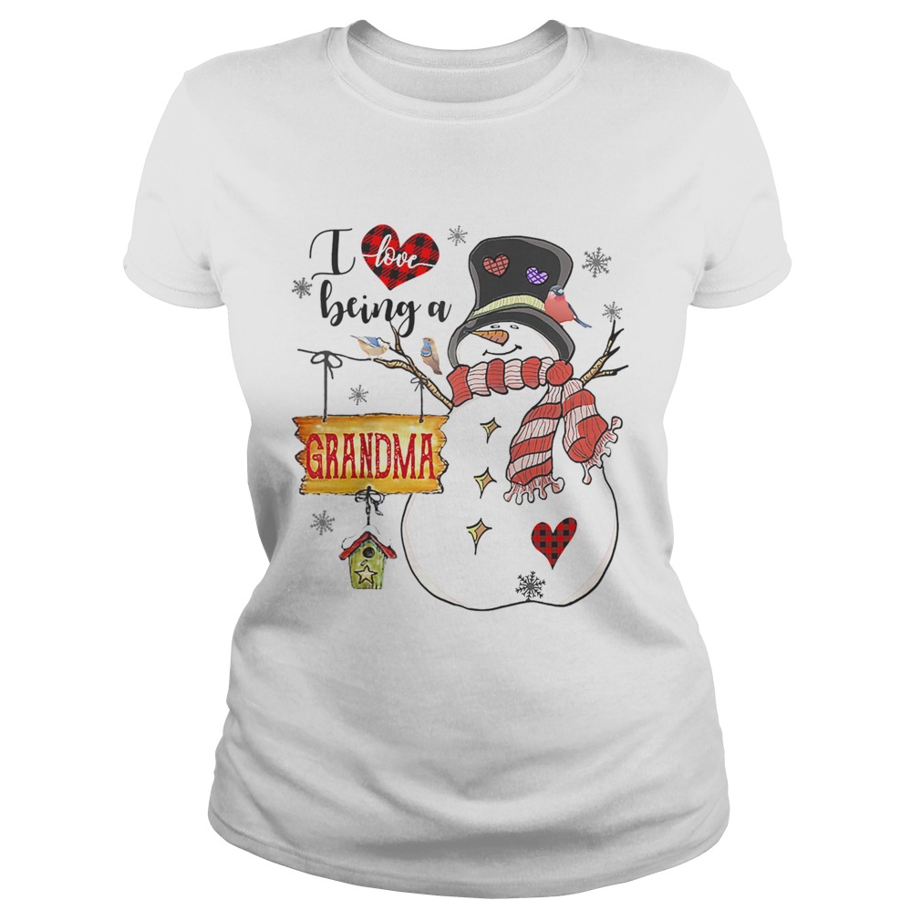 I Love Being A Grandma Snowman Family Christmas Gifts Raglan Baseball Classic Ladies