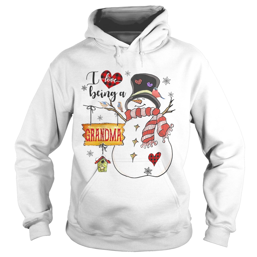 I Love Being A Grandma Snowman Family Christmas Gifts Raglan Baseball Hoodie