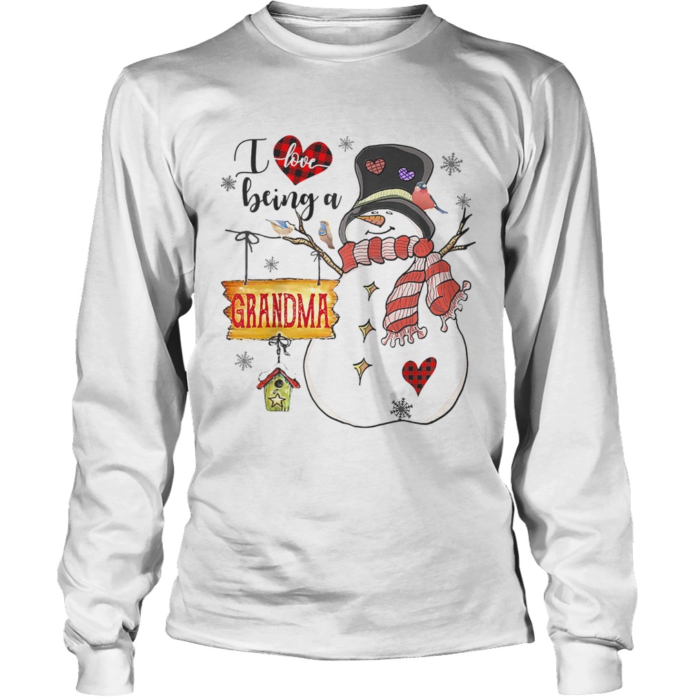 I Love Being A Grandma Snowman Family Christmas Gifts Raglan Baseball LongSleeve