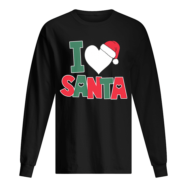 I Love Santa Cute Christmas Long Sleeved T-shirt 