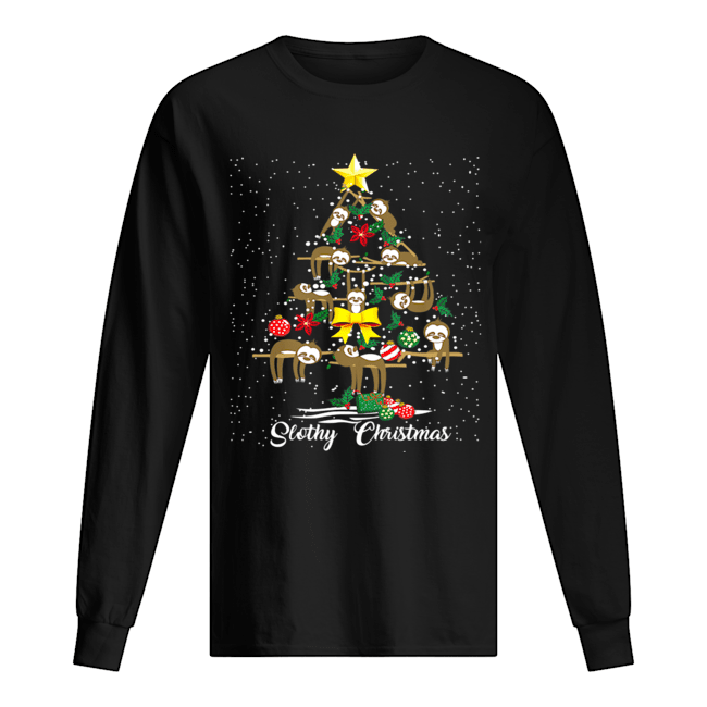 I Love Slothy Christmas Tree Long Sleeved T-shirt 