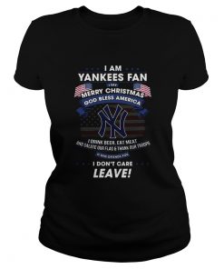 I am Yankees fan i say Merry Christmas god bless America flag  Classic Ladies