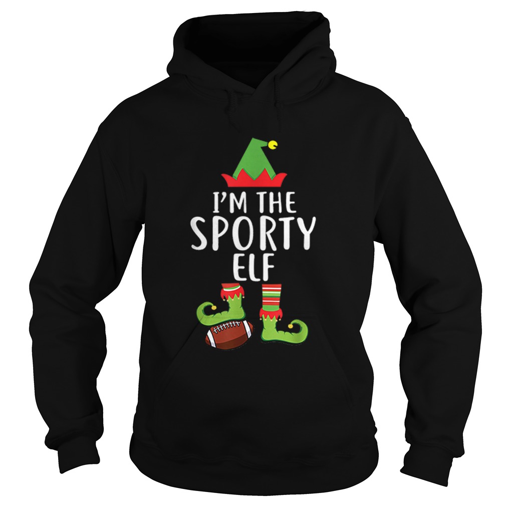 Im The Sporty Rugby Elf Matching Family Christmas Hoodie