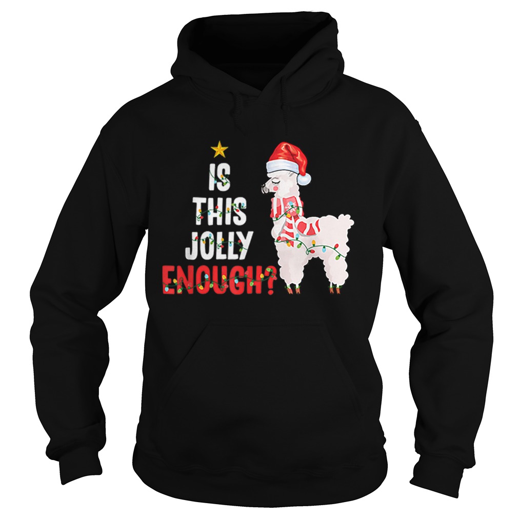 Is This Jolly Enough Llama Funny Xmas Christmas Hoodie