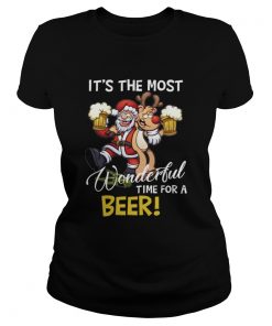 Its The Most Wonderful Time For A Beer Santa Xmas  Classic Ladies