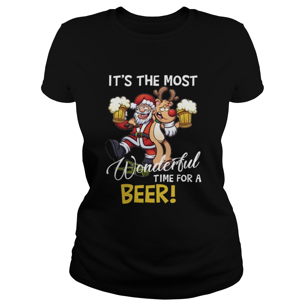 Its The Most Wonderful Time For A Beer Santa Xmas Classic Ladies