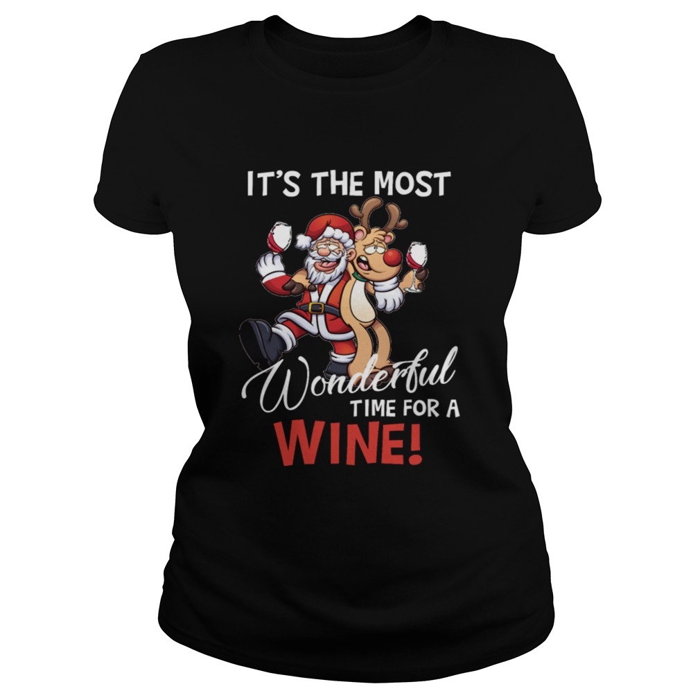 Its The Most Wonderful Time For A Wine Santa Xmas Classic Ladies