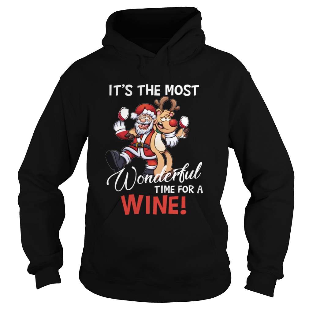 Its The Most Wonderful Time For A Wine Santa Xmas Hoodie