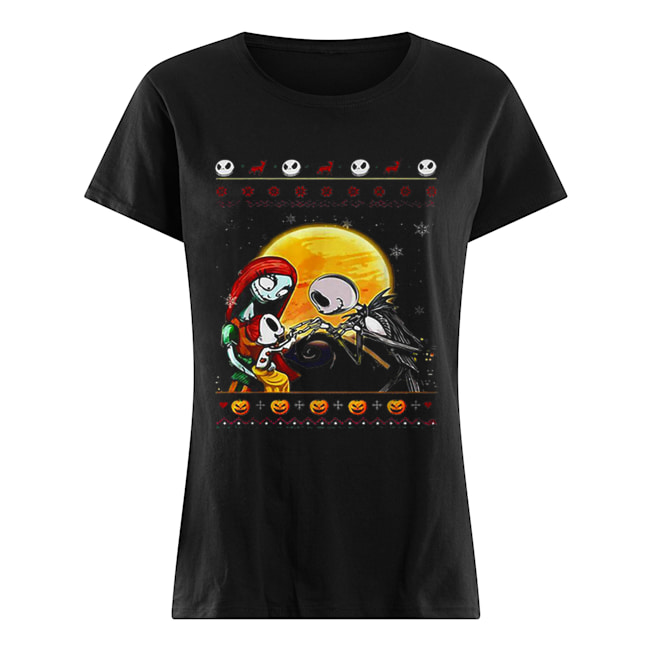 Jack Skellington and Sally ugly Christmas Classic Women's T-shirt