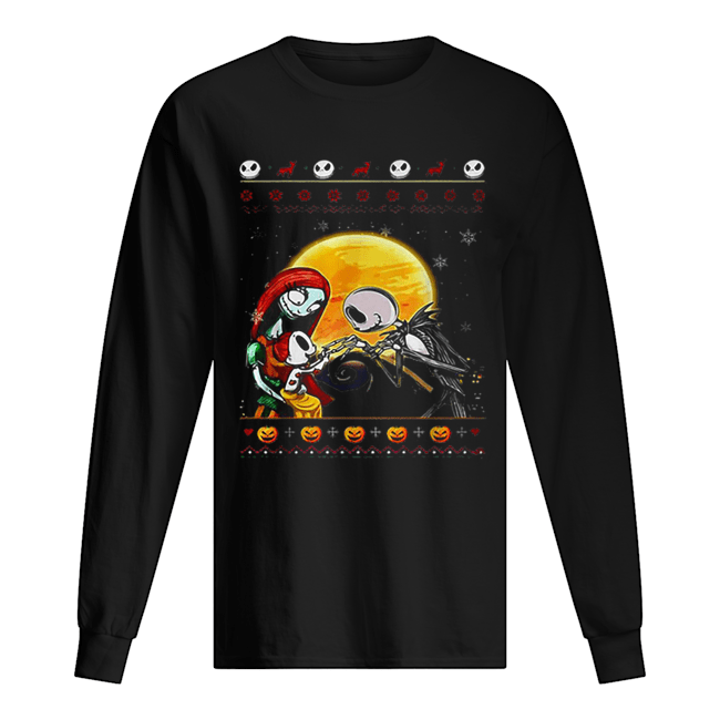 Jack Skellington and Sally ugly Christmas Long Sleeved T-shirt 