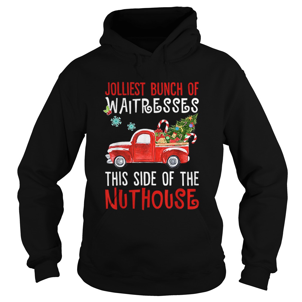 Jolliest bunch of Waitresses this side truck christmas tree Hoodie