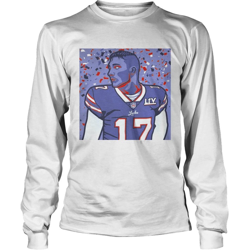 Josh Allen No17 Buffalo Bills Art LongSleeve