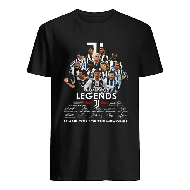 Juventus legends 1897 2020 Cristiano Ronaldo Alessandro Del Piero Gianluigi Buffon thank you for the memories signatures shirt