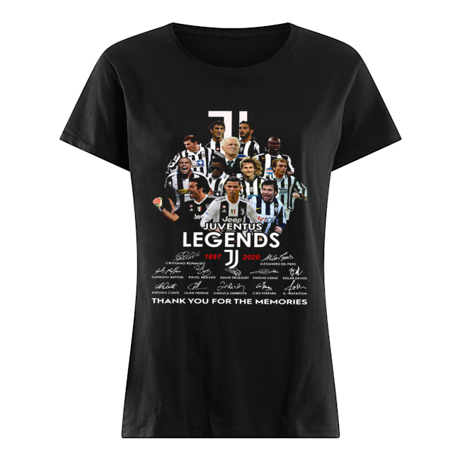 Juventus legends 1897 2020 Cristiano Ronaldo Alessandro Del Piero Gianluigi Buffon thank you for the memories signatures Classic Women's T-shirt