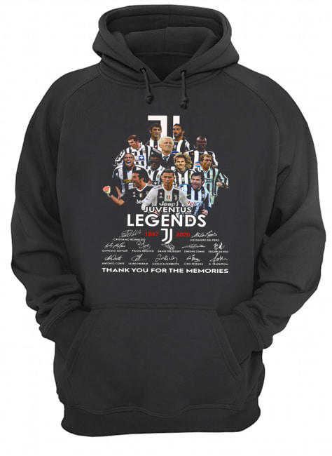 Juventus legends 1897 2020 Cristiano Ronaldo Alessandro Del Piero Gianluigi Buffon thank you for the memories signatures Unisex Hoodie