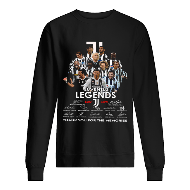 Juventus legends 1897 2020 Cristiano Ronaldo Alessandro Del Piero Gianluigi Buffon thank you for the memories signatures Unisex Sweatshirt