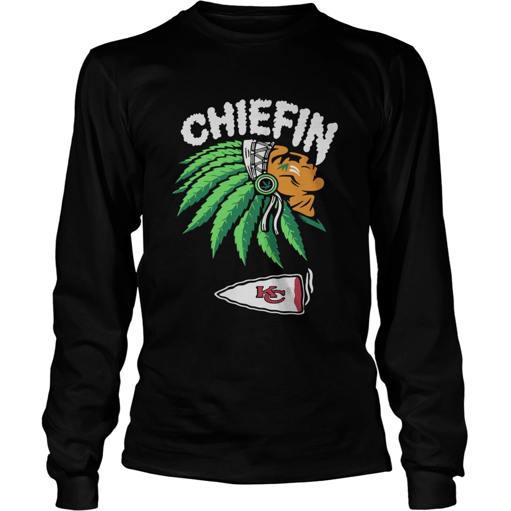 Kansas City Chiefs Chiefin Weed Smoking Indian LongSleeve