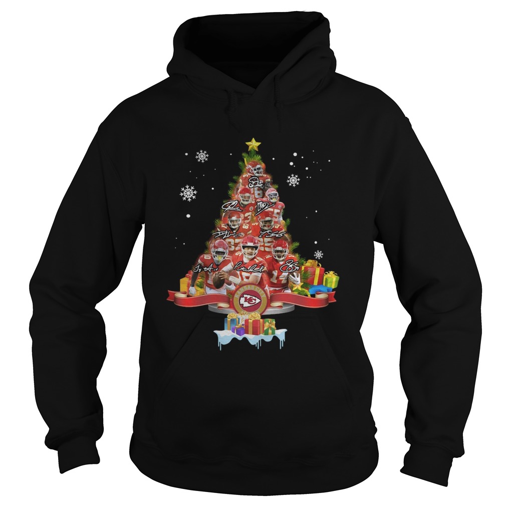 Kansas City Chiefs Players Signatures Christmas Tree Hoodie