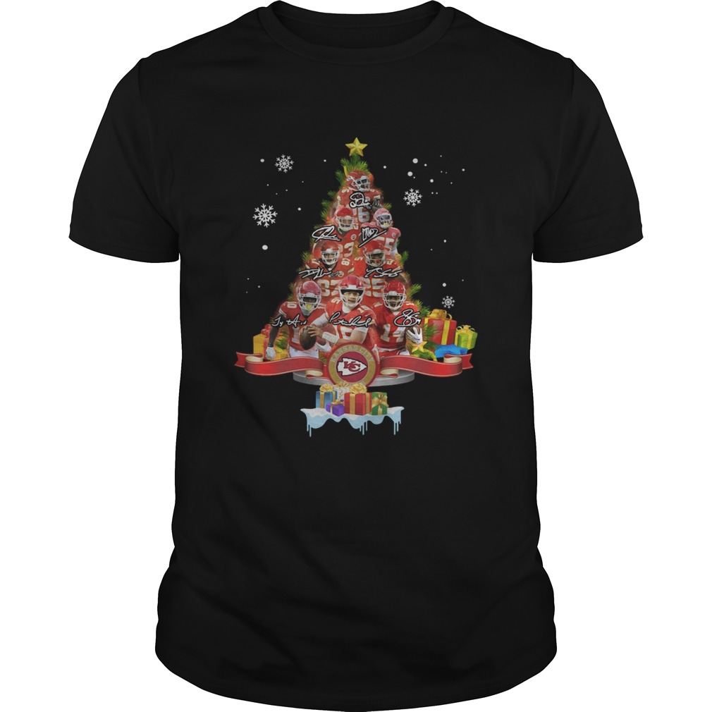 Kansas City Chiefs Players Signatures Christmas Tree shirt