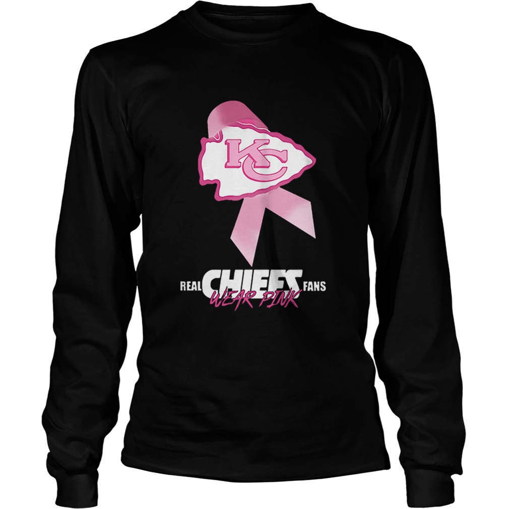 Kansas City Chiefs Real Chiefs Fans Wear Pink Breast Cancer LongSleeve