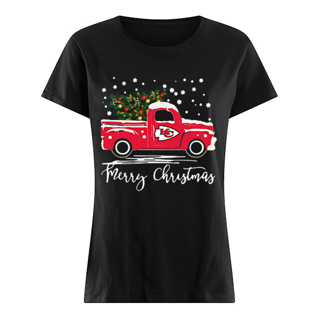 Kansas City Chiefs Truck Merry Christmas Classic Women's T-shirt