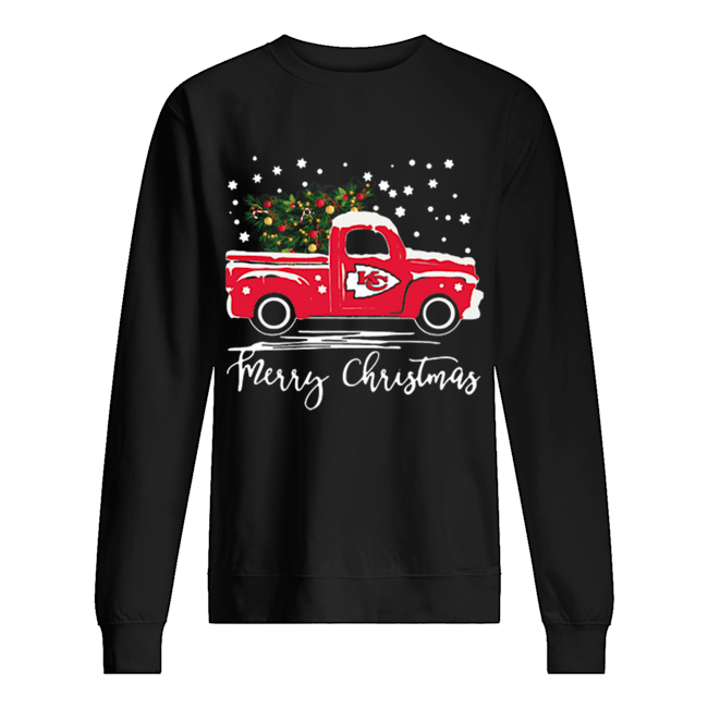 Kansas City Chiefs Truck Merry Christmas Unisex Sweatshirt